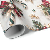 Traditionele Kerstmutsen Lint Cadeaupapier (Rol Hoek)