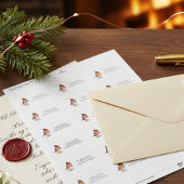 Traditionele kerstpoststijl met roodborstje etiket
