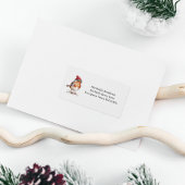 Traditionele kerstpoststijl met roodborstje etiket
