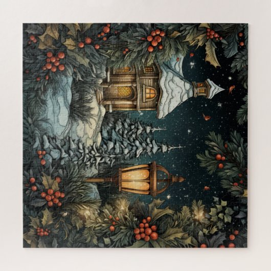 Traditionele kerstpuzzel legpuzzel (Horizontaal)