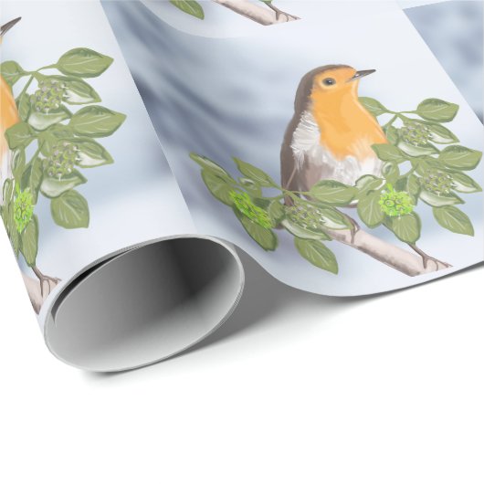 Traditionele kerstRobin en Ivy Cadeaupapier (Rol Hoek)