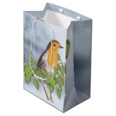 Traditionele kerstRobin en Ivy Medium Cadeauzakje (Voorkant Gekanteld)