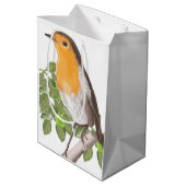 Traditionele kerstRobin en Ivy Medium Cadeauzakje (Achterkant Gekanteld)
