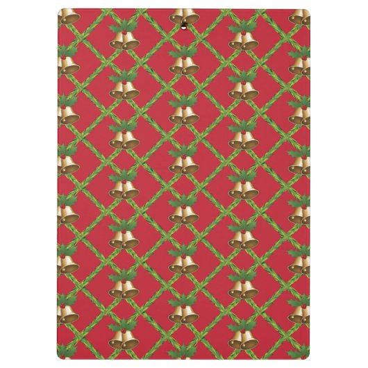 Traditionele kerstrode en groene gordels klembord (Achterkant)