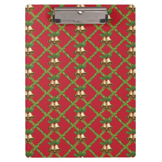 Traditionele kerstrode en groene gordels klembord (Voorkant)
