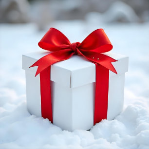 Traditionele kerstrode, vaste kleuren satijnen lint