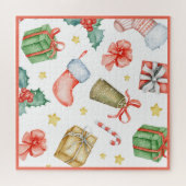 Traditionele kerstsneeuwWaterverf Fun Legpuzzel (Horizontaal)