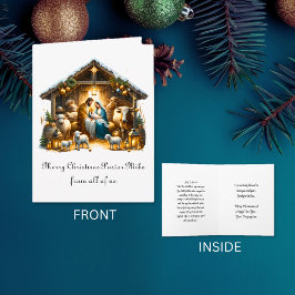 Traditionele kerststal Aan de dominee Van de gemee Kaart