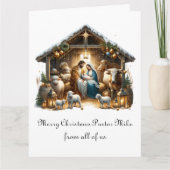 Traditionele kerststal Aan de dominee Van de gemee Kaart (Voorkant)