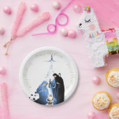 Traditionele kerststal Kerstgroeten Papieren Bordje (Feest)