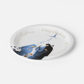 Traditionele kerststal Kerstgroeten Papieren Bordje (Gekanteld)