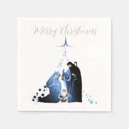Traditionele kerststal Kerstgroeten Servet