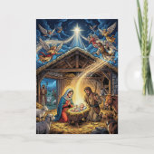 Traditionele Kerststal Kerstkaart Kaart (Voorkant)