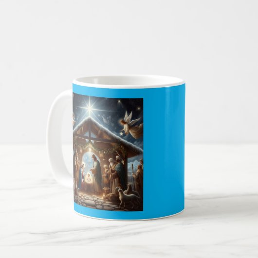 Traditionele kerststal koffiemok (Voorkant links)
