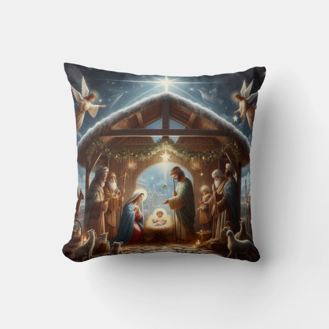 Traditionele kerststal kussen (Voorkant)