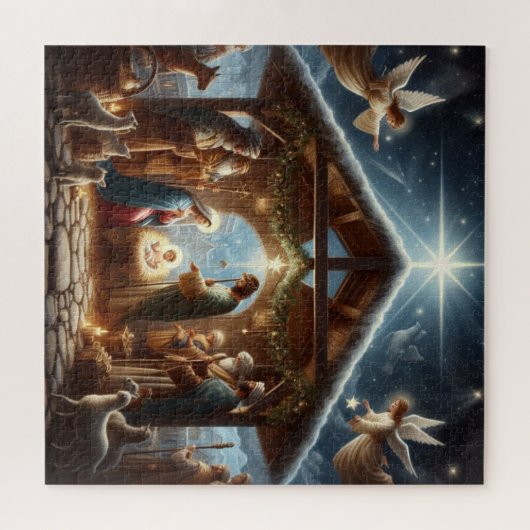 Traditionele kerststal legpuzzel (Horizontaal)