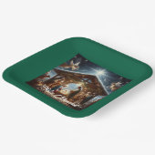 Traditionele kerststal papieren bordje (Gebogen)