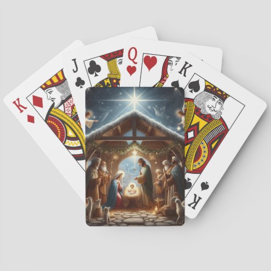Traditionele kerststal pokerkaarten (Achterkant)