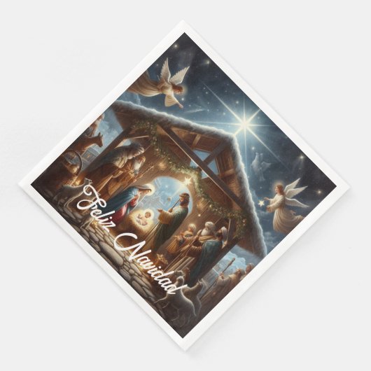 Traditionele kerststal servet (Hoek)