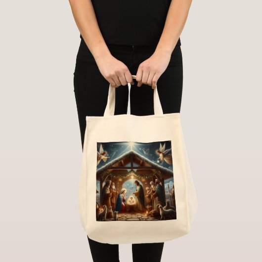 Traditionele kerststal tote bag (Voorkant (product))