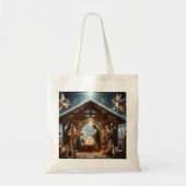 Traditionele kerststal tote bag (Voorkant)