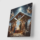 Traditionele kerststal vierkante klok (Hoek)