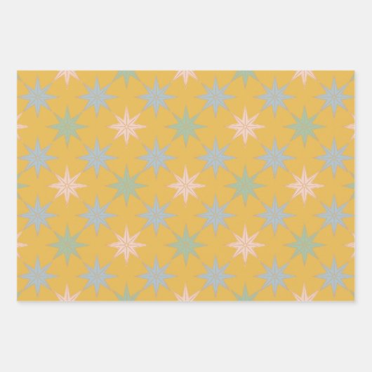  traditionele kerststerretro inpakpapier vel (Voorkant 2)