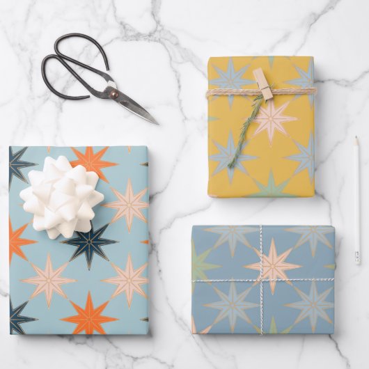  traditionele kerststerretro inpakpapier vel (Voorkant)