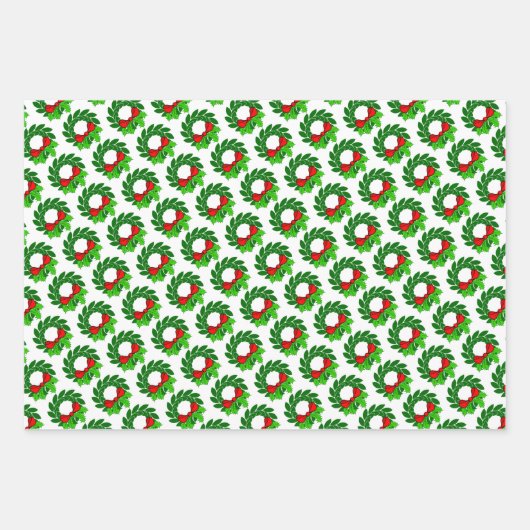 Traditionele kerststijl 3 set inpakpapier vel (Voorkant 3)