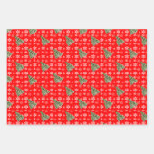 Traditionele kerststijl 3 set inpakpapier vel (Voorkant)