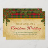 Traditionele kersttartannen bruiloft kaart (Voorkant / Achterkant)
