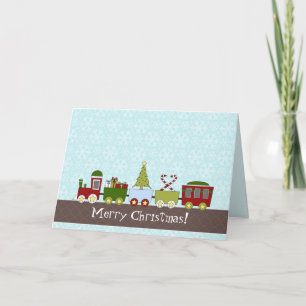 Traditionele kersttrein gevouwen kerst Kaart