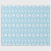 Traditionele Kersttrui Blauw Patroon Cadeaupapier (Vlak)
