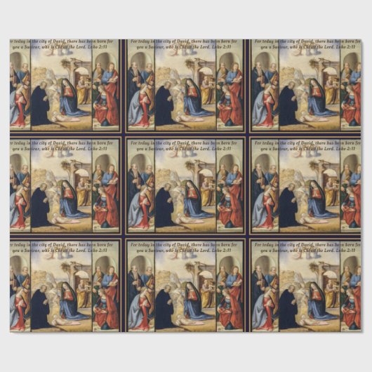 Traditionele kerstvakantieschildering cadeaupapier (Vlak)