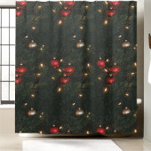 Traditionele kerstversieringen Pine Tree Holiday Douchegordijn