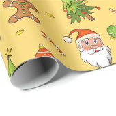 Traditionele kerstviering | Geel Cadeaupapier (Rol Hoek)