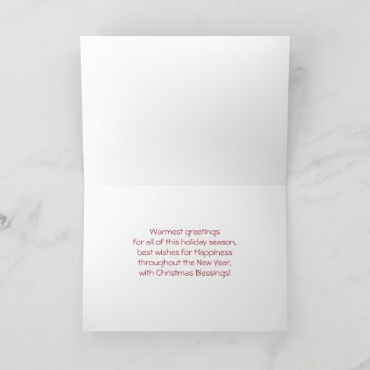 Traditionele kerstwinterlandschap Nieuwjaar groet Feestdagen Kaart (Binnen)