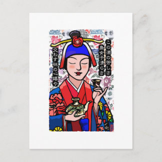 Traditionele Kimono Okinawa Digital Art Japan Briefkaart