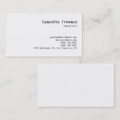 Traditionele klasse Clear Black White Visitekaartj Visitekaartje (Voorkant / Achterkant)