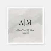 Traditionele Klassieke Eenvoudige Monogram Huwelij Servet (Voorkant)