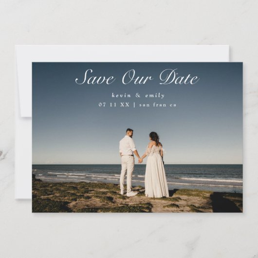Traditionele Klassieke Foto Gold Elegant Wreate Save The Date (Voorkant)