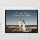 Traditionele klassieke kalligrafie zwart Lijst fot Save The Date (Voorkant)