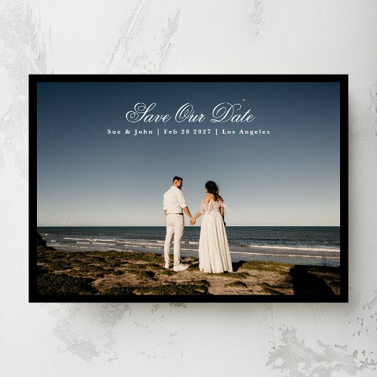 Traditionele klassieke kalligrafie zwart Lijst fot Save The Date