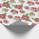 Traditionele/klassieke kerstversieringen cadeaupapier (Hoek)