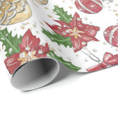 Traditionele/klassieke kerstversieringen cadeaupapier (Rol Hoek)