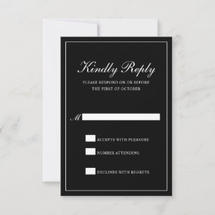 Traditionele klassieke klassieke vorm van elegante RSVP kaartje