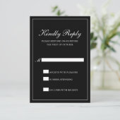 Traditionele klassieke klassieke vorm van elegante RSVP kaartje (Staand voorkant)