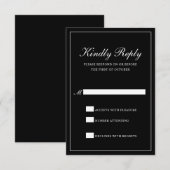 Traditionele klassieke klassieke vorm van elegante RSVP kaartje (Voorkant / Achterkant)