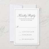 Traditionele klassieke klassieke vorm van elegante RSVP kaartje (Voorkant)