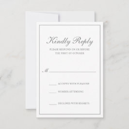 Traditionele klassieke klassieke vorm van elegante RSVP kaartje